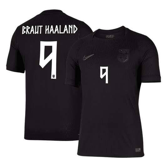 BRAUT HAALAND #9 Norvège Maillot Extérieur - Coupe du Monde 2026 Noir Joueur
