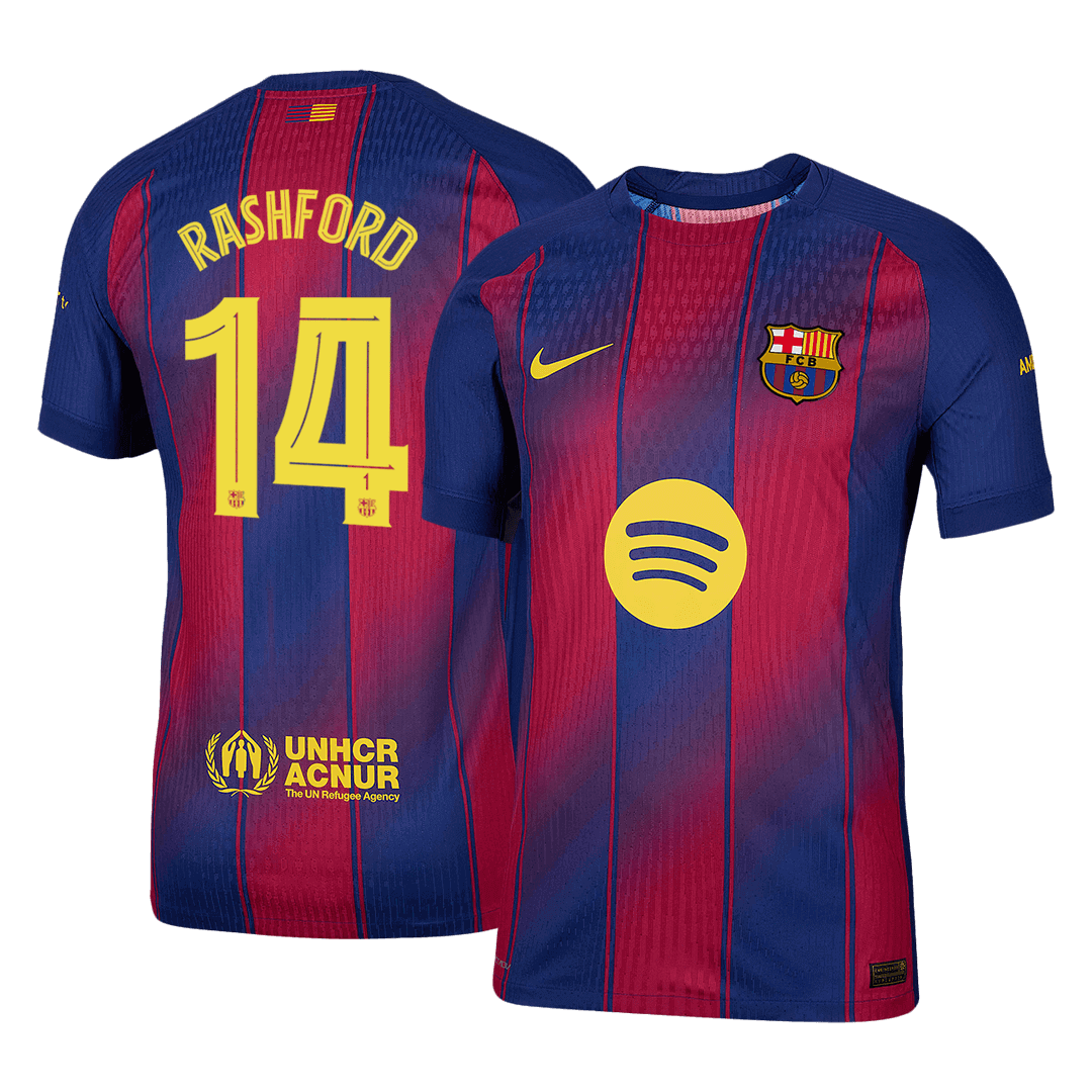 RASHFORD #14 Barcelona Domicile Maillot 2025/26 Rouge&Bleu Joueur - UCL