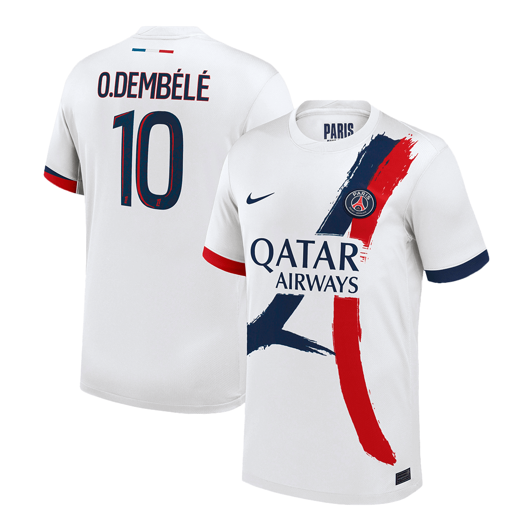 O.DEMBÉLÉ #10 PSG Extérieur Maillot 2025/26 Blanc