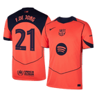F.DE JONG #21 Barcelone Troisième Maillot 2025/26 Orange - UCL