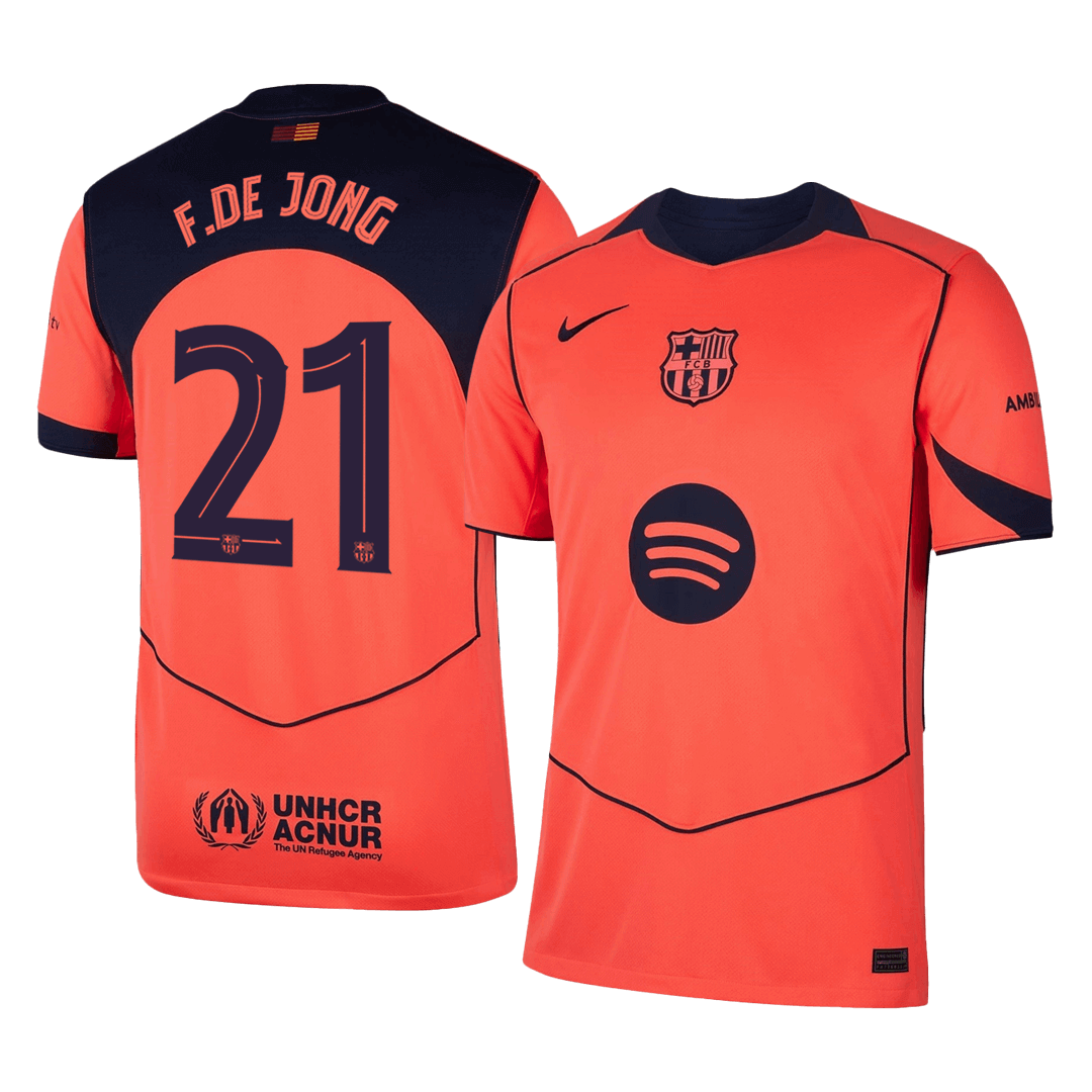F.DE JONG #21 Barcelone Troisième Maillot 2025/26 Orange - UCL