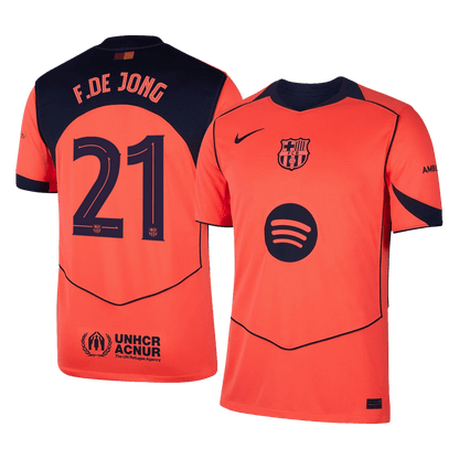 F.DE JONG #21 Barcelone Troisième Maillot 2025/26 Orange - UCL