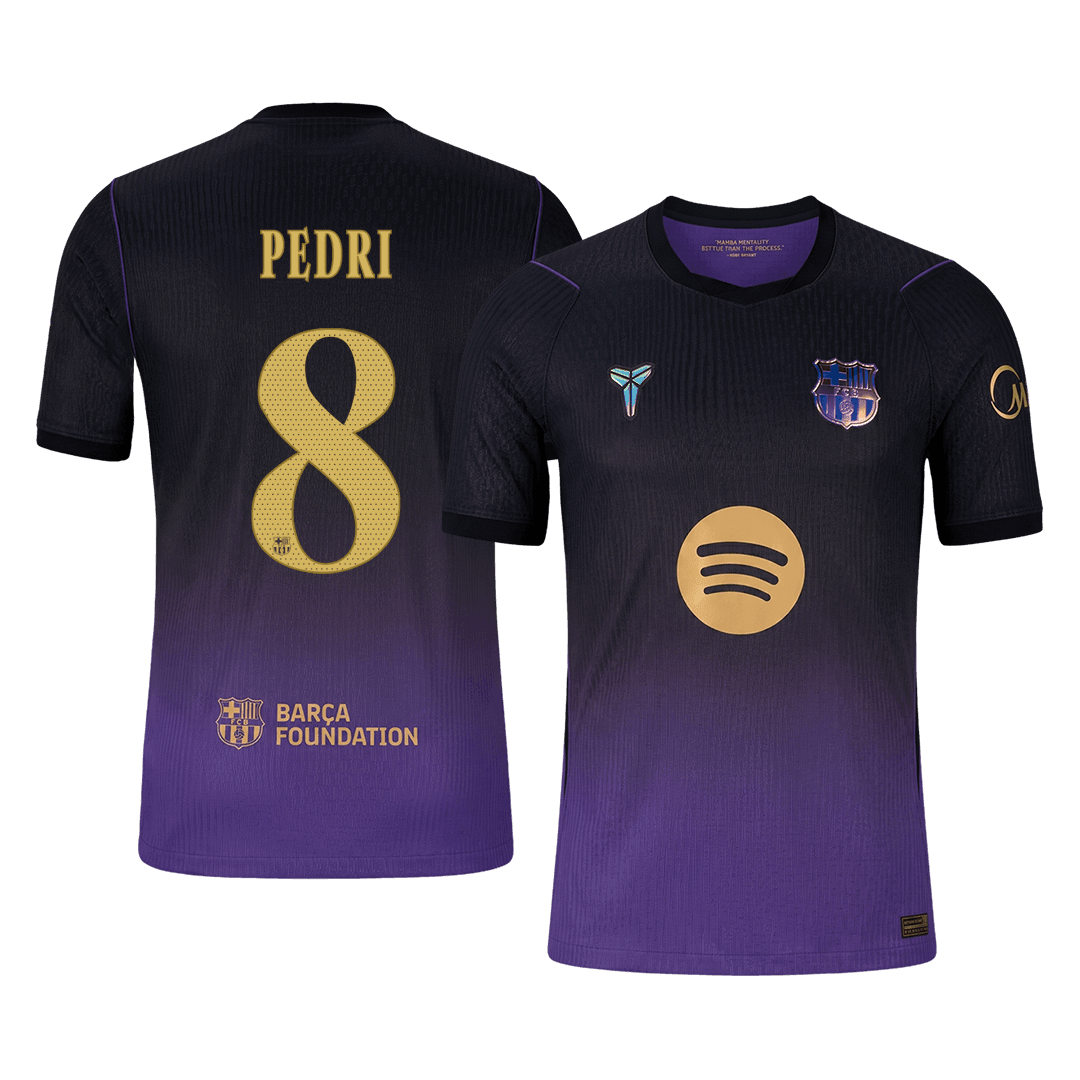 PEDRI #8 Barcelona Extérieur Maillot 2026/27 Black/Purple Joueur - UCL