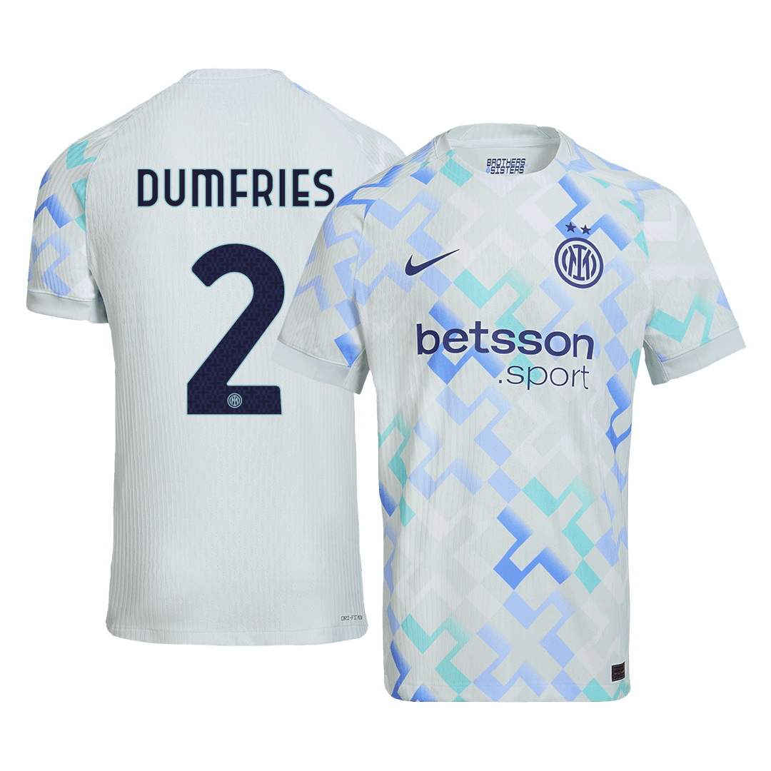 DUMFRIES #2 Inter Milan Maillot Extérieur 2025/26 Bleu Joueur