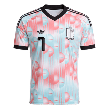 DE BRUYNE #7 Maillot Extérieur Belgique - Coupe du Monde 2026 Bleu et Rose