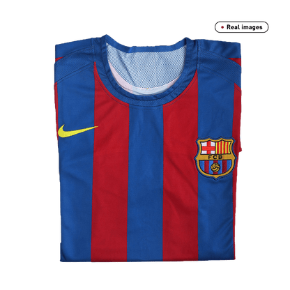 Maillot Rétro Domicile Barcelone 2005/06 Rouge&Bleu - UCL