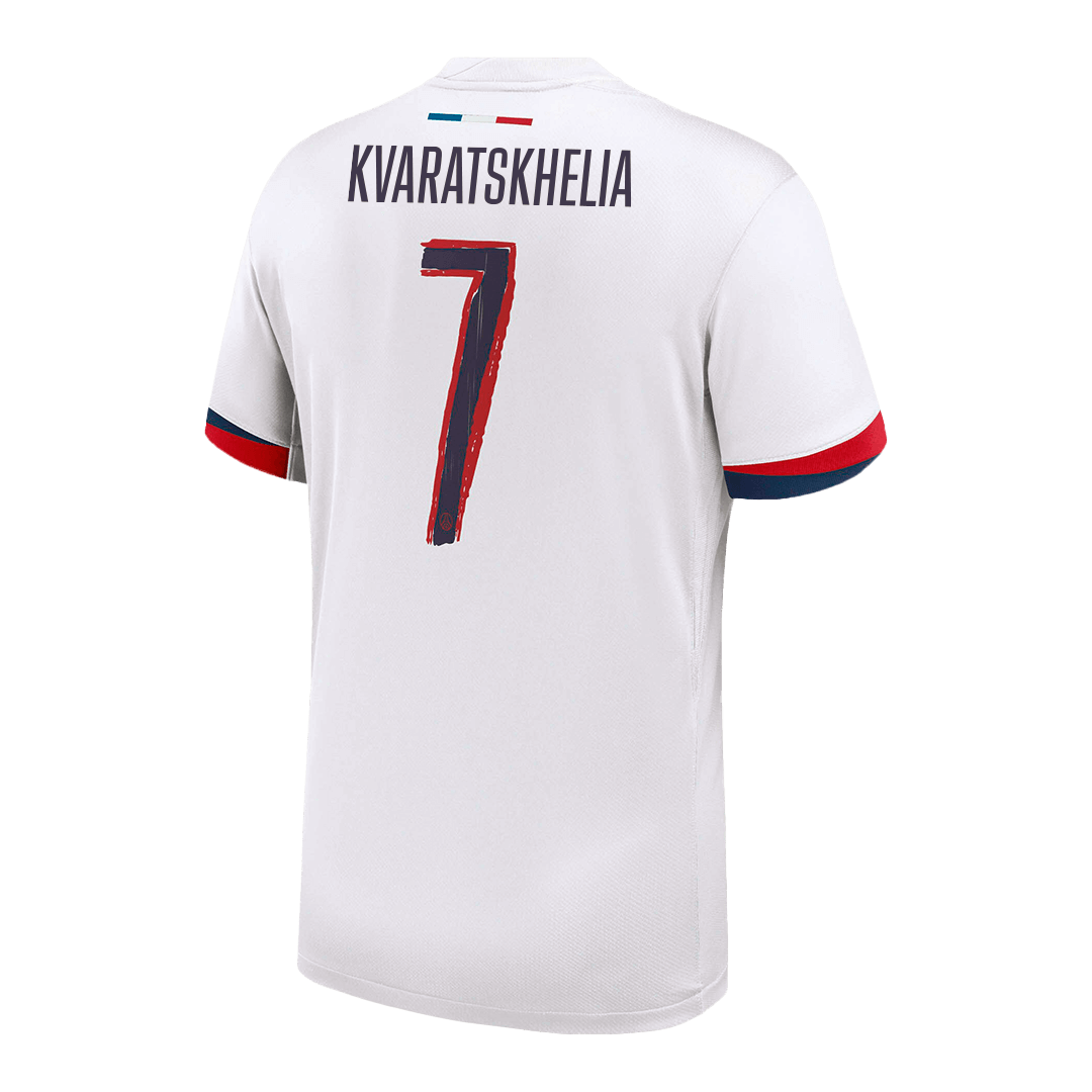 KVARATSKHELIA #7 PSG Maillot Extérieur 2025/26 Blanc - UCL
