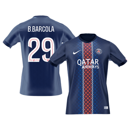 B.BARCOLA #29 PSG Maillot Domicile 2025/26 Bleu marine - Super
