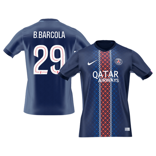 B.BARCOLA #29 PSG Maillot Domicile 2025/26 Bleu marine - Super