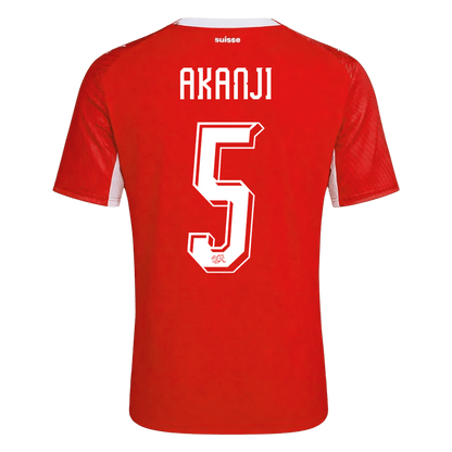 AKANJI #5 Maillot Domicile Suisse - Coupe du Monde 2026 Rouge