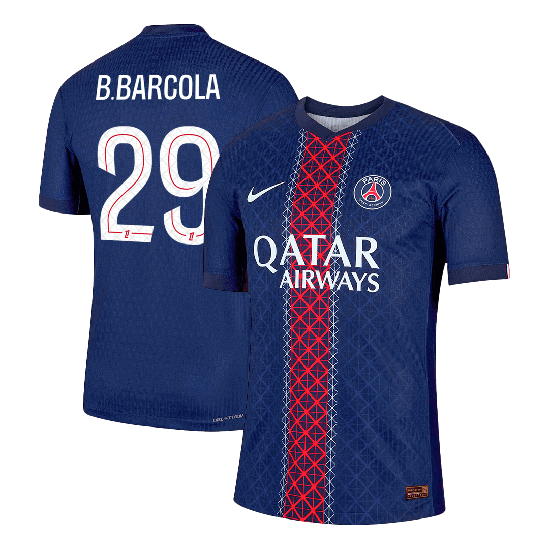 B.BARCOLA #29 PSG Domicile Maillot 2025/26 Bleu marine Joueur