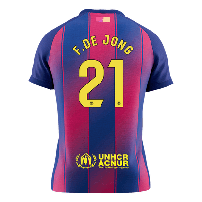 F.DE JONG #21 Barcelona Domicile Maillot 2025/26 Rouge&Bleu - Super
