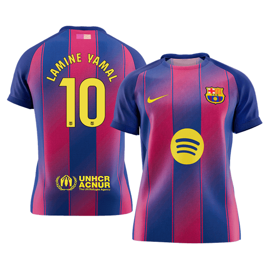 LAMINE YAMAL #10 Barcelone Domicile Maillot 2025/26 Rouge&Bleu - Superbe