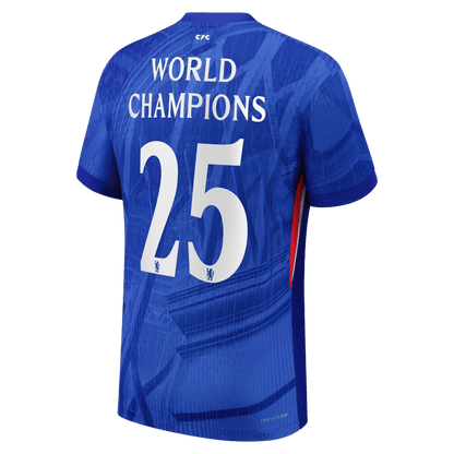 CHAMPIONS DU MONDE #25 Chelsea Maillot Domicile 2025/26 Bleu Joueur