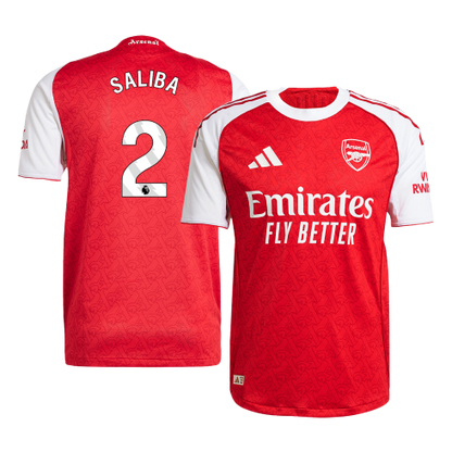 SALIBA #2 Arsenal Domicile Maillot 2025/26 Rouge Joueur