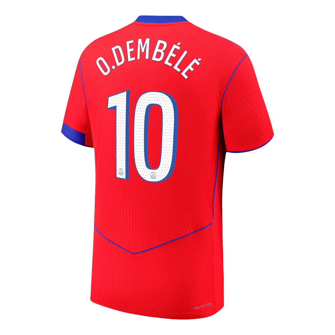 O.DEMBÉLÉ #10 PSG Troisième Maillot 2025/26 Rouge Joueur