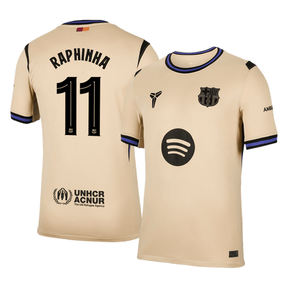 RAPHINHA #11 Barcelone Maillot Extérieur 2025/26 Jaune - UCL