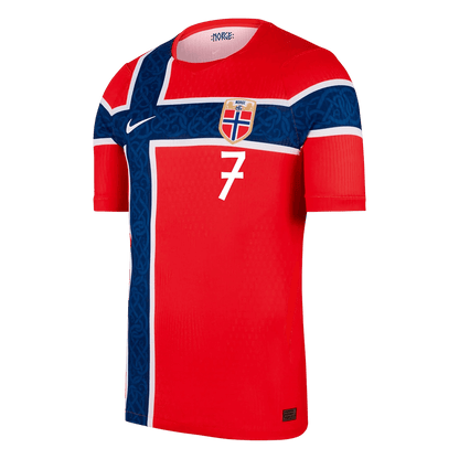 SØRLOTH #7 Norway Home Shirt - World Cup 2026 Red Player