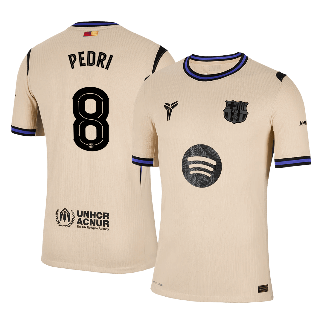 PEDRI #8 Barcelone Extérieur Maillot 2025/26 Jaune Joueur - UCL