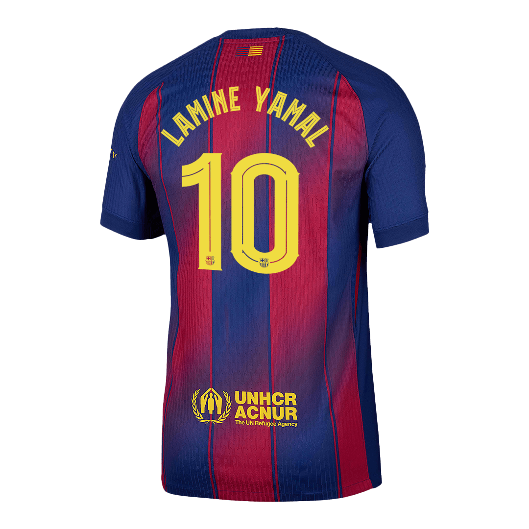 LAMINE YAMAL #10 Barcelona Domicile Maillot 2025/26 Rouge&Bleu Joueur - UCL