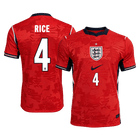 RICE #4 Angleterre Maillot Extérieur - Coupe du Monde 2026 Rouge Joueur