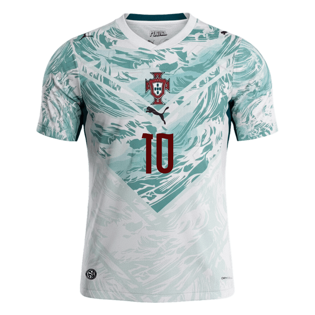 Maillot extérieur Portugal BERNARDO #10 - Coupe du Monde 2026 Blanc&Vert