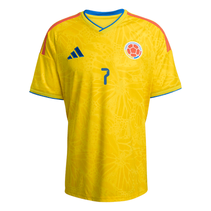 LUIS DÍAZ #7 Colombie Maillot Domicile - Coupe du Monde 2026 Jaune