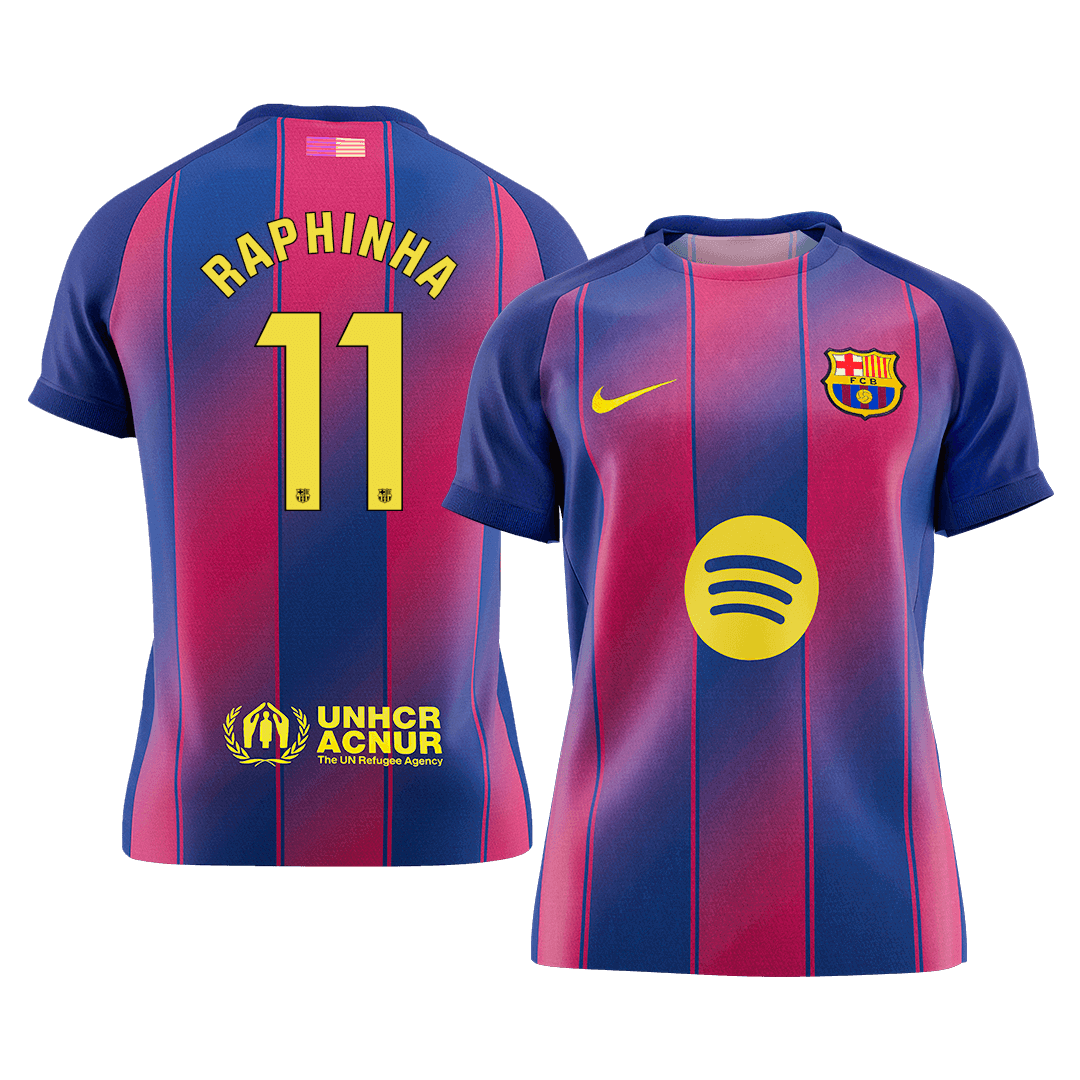 RAPHINHA #11 Barcelone Domicile Maillot 2025/26 Rouge&Bleu - Super