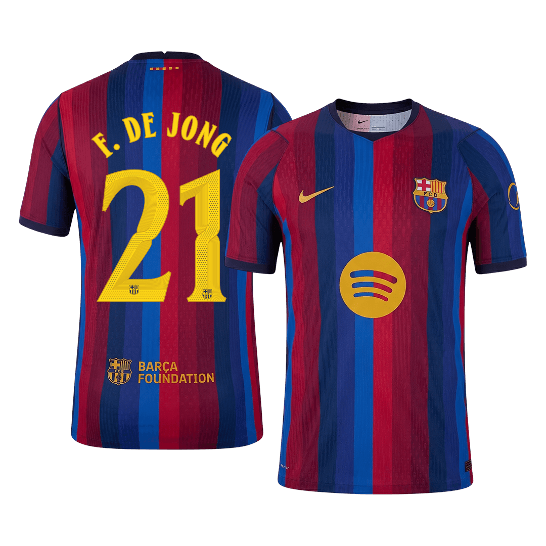 ف. دي يونغ #21 برشلونة القميص الأساسي 2026/27 أحمر وأزرق إصدار اللاعبين - دوري أبطال أوروبا