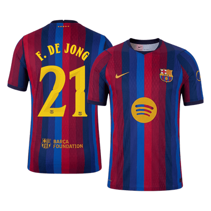 ف. دي يونغ #21 برشلونة القميص الأساسي 2026/27 أحمر وأزرق إصدار اللاعبين - دوري أبطال أوروبا
