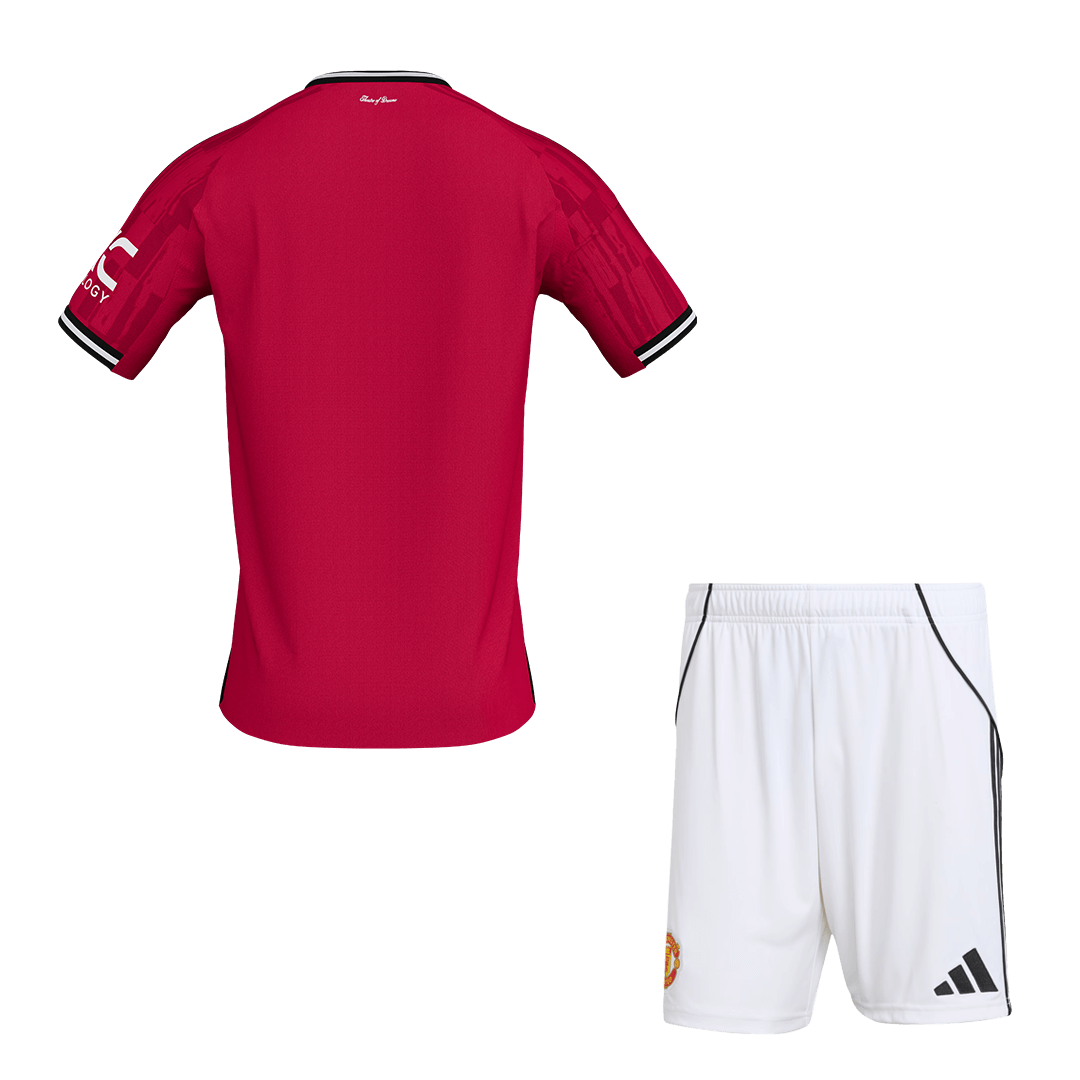 Men Manchester United Domicile Maillot Kit 2025/26 Rouge - Super