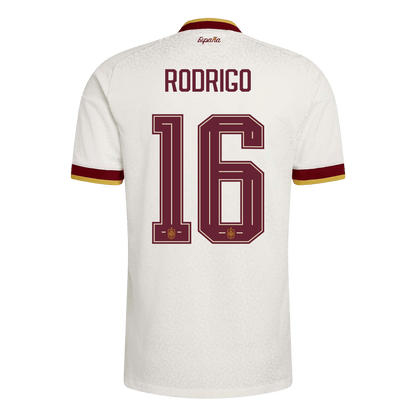 RODRIGO #16 Espagne Maillot Extérieur - Coupe du Monde 2026 Blanc Joueur