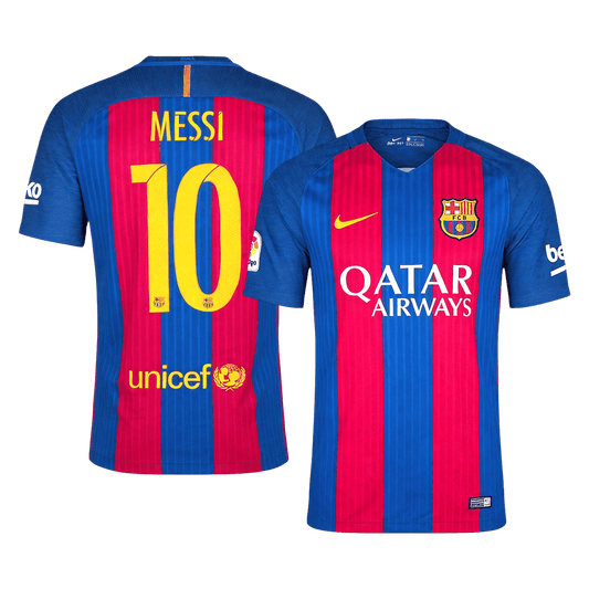 Maillot Rétro MESSI #10 Barcelone Domicile 2016/17 Rouge&Bleu