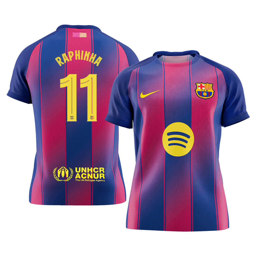 RAPHINHA #11 Barcelona Domicile Maillot 2025/26 Rouge&Bleu - UCL - Super