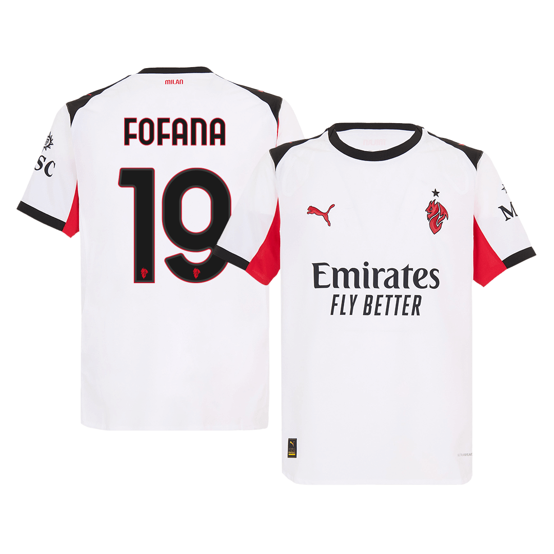 FOFANA #19 AC Milan Extérieur Maillot 2025/26 Blanc Joueur