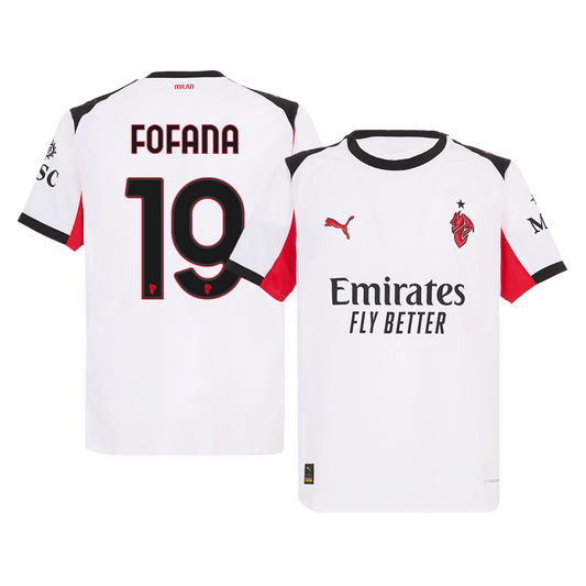 FOFANA #19 AC Milan Extérieur Maillot 2025/26 Blanc Joueur