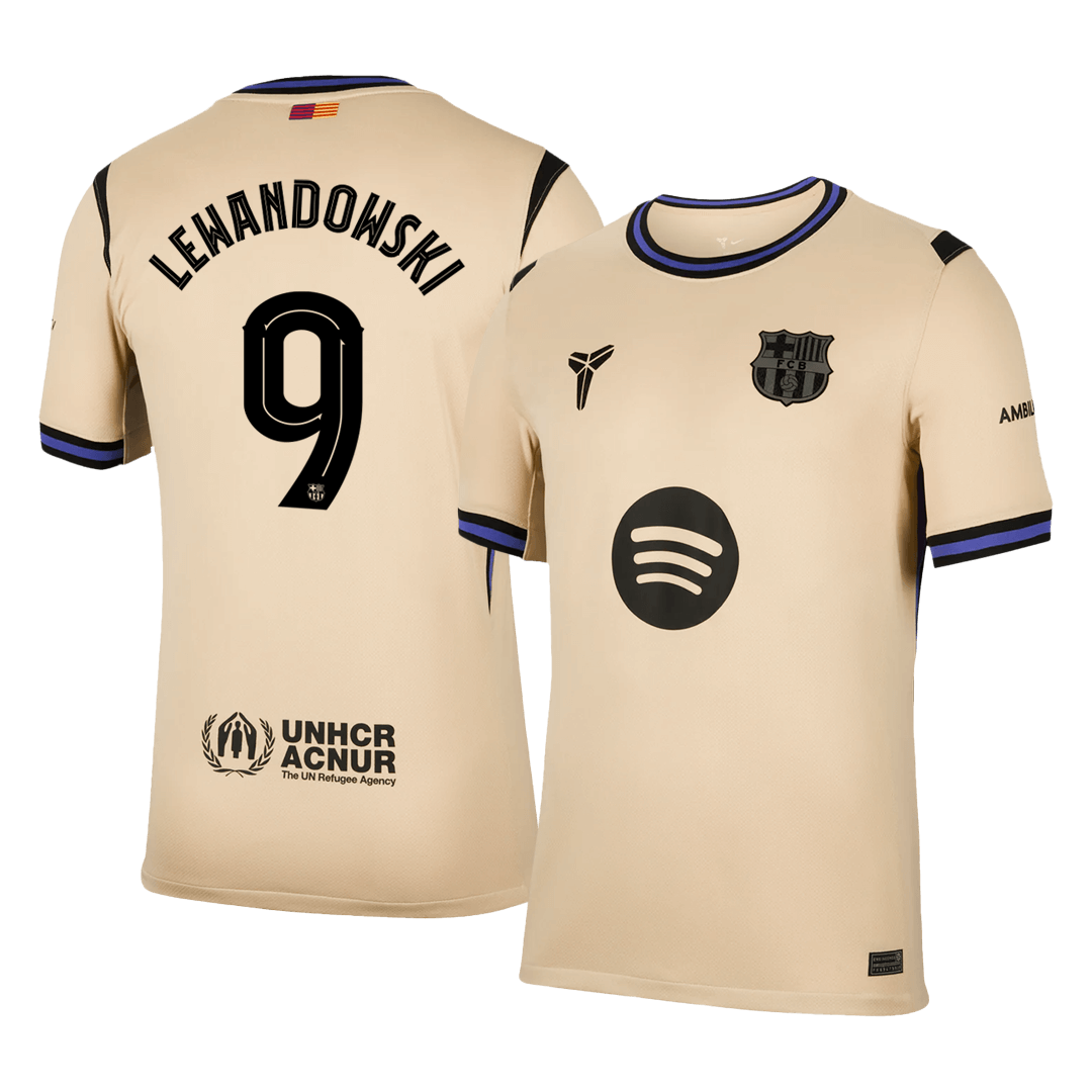 LEWANDOWSKI #9 Barcelona Maillot Extérieur 2025/26 Jaune - UCL
