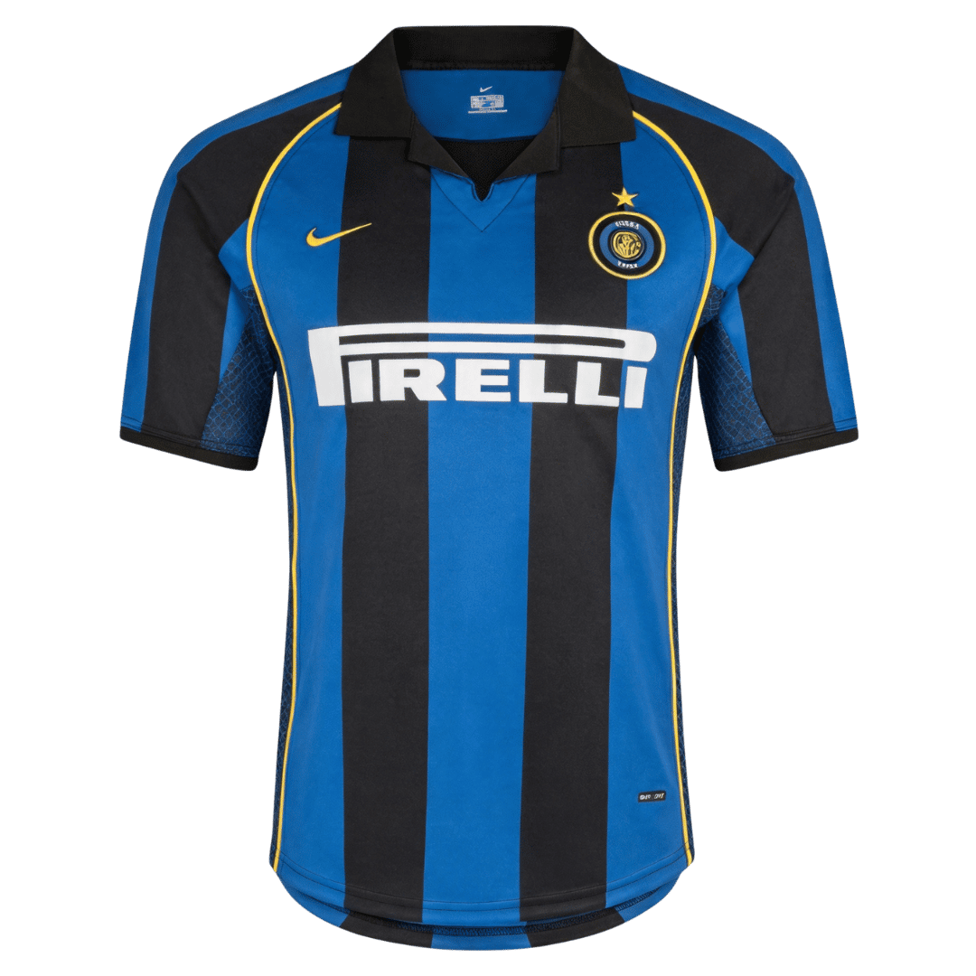 Maillot Rétro Domicile Inter Milan 2001/02 Bleu et Noir