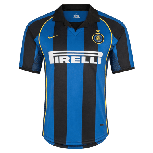 Maillot Rétro Domicile Inter Milan 2001/02 Bleu et Noir