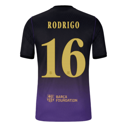RODRIGO #16 Barcelona Extérieur Maillot 2026/27 Black/Purple Joueur - UCL