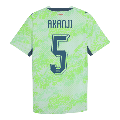 AKANJI #5 Suisse Extérieur Maillot - Coupe du Monde 2026 Vert
