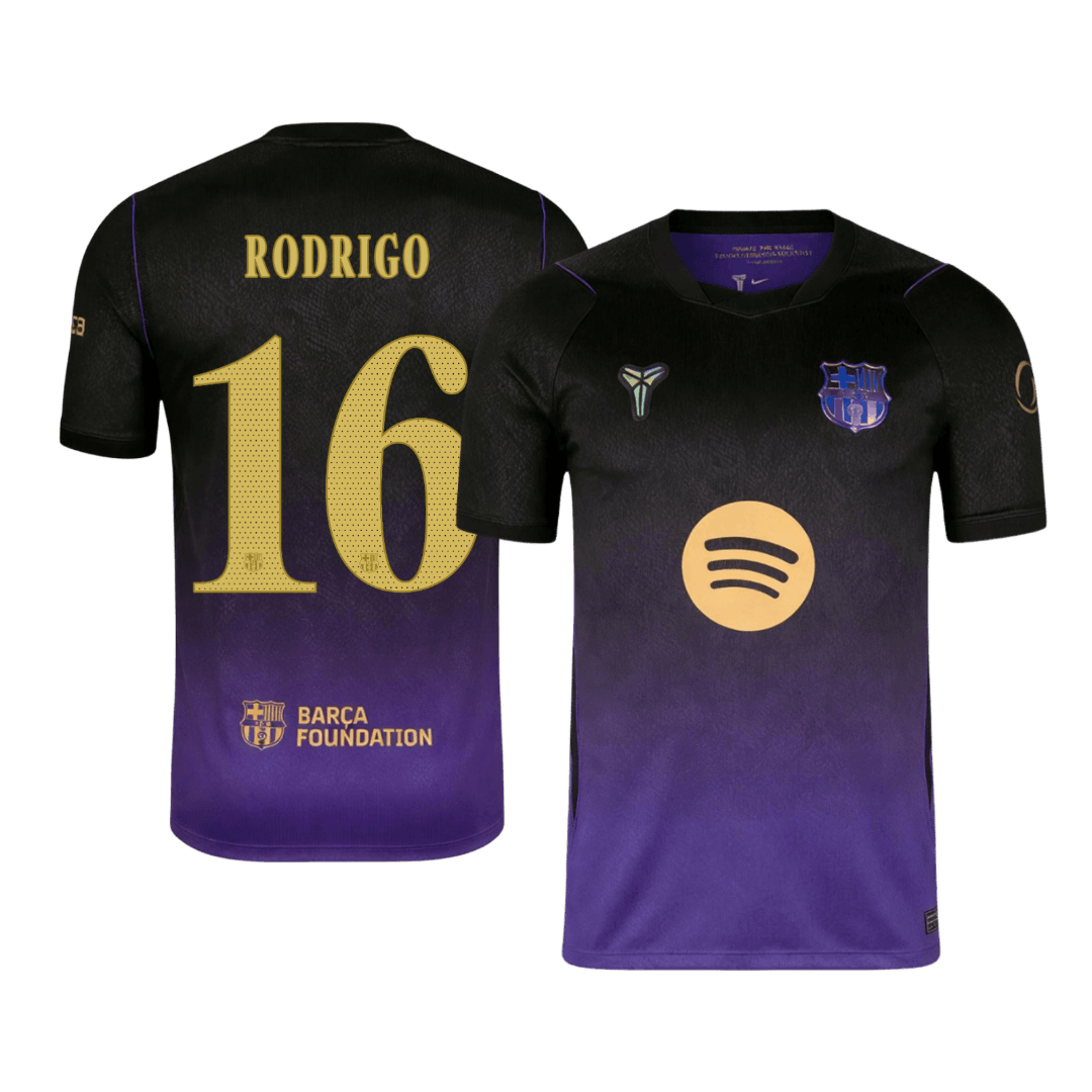 RODRIGO #16 Barcelona Extérieur Maillot 2026/27 Black/Purple - UCL