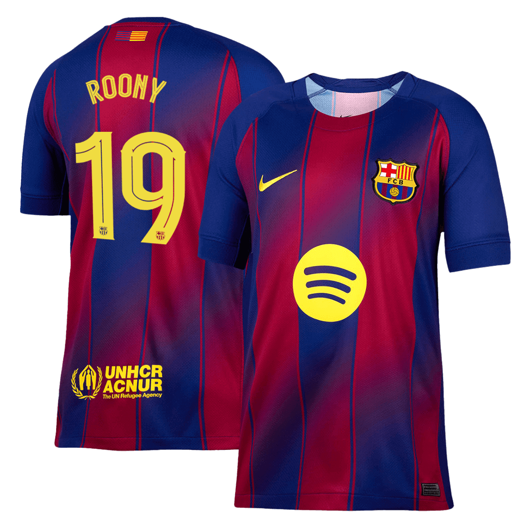 ROONY #19 Barcelone Maillot Domicile 2025/26 Rouge&Bleu - UCL - Super