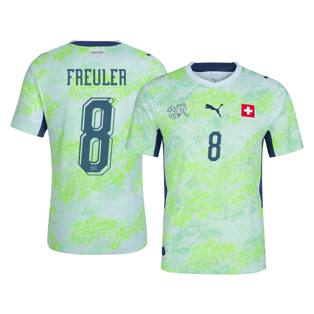 REULER #8 Maillot Extérieur Suisse - Coupe du Monde 2026 Joueur Vert