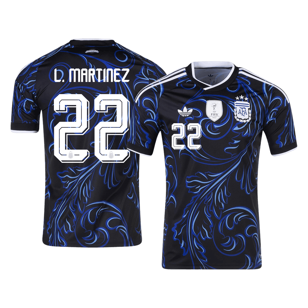 L. MARTINEZ #22 Argentina Away Shirt - World Cup 2026 Black