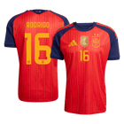 RODRIGO #16 Espagne Domicile Maillot - Coupe du Monde 2026 Rouge Joueur
