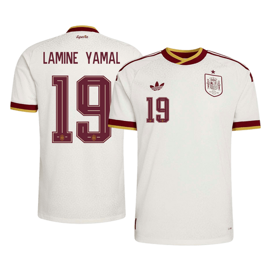 LAMINE YAMAL #19 Espagne Maillot Extérieur - Coupe du Monde 2026 Blanc Joueur