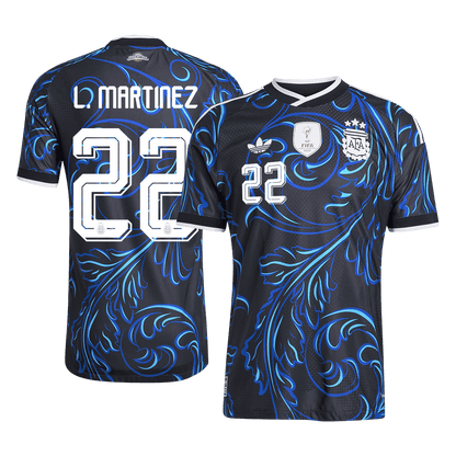 L. MARTINEZ #22 Argentine Maillot Extérieur - Coupe du Monde 2026 Noir Joueur