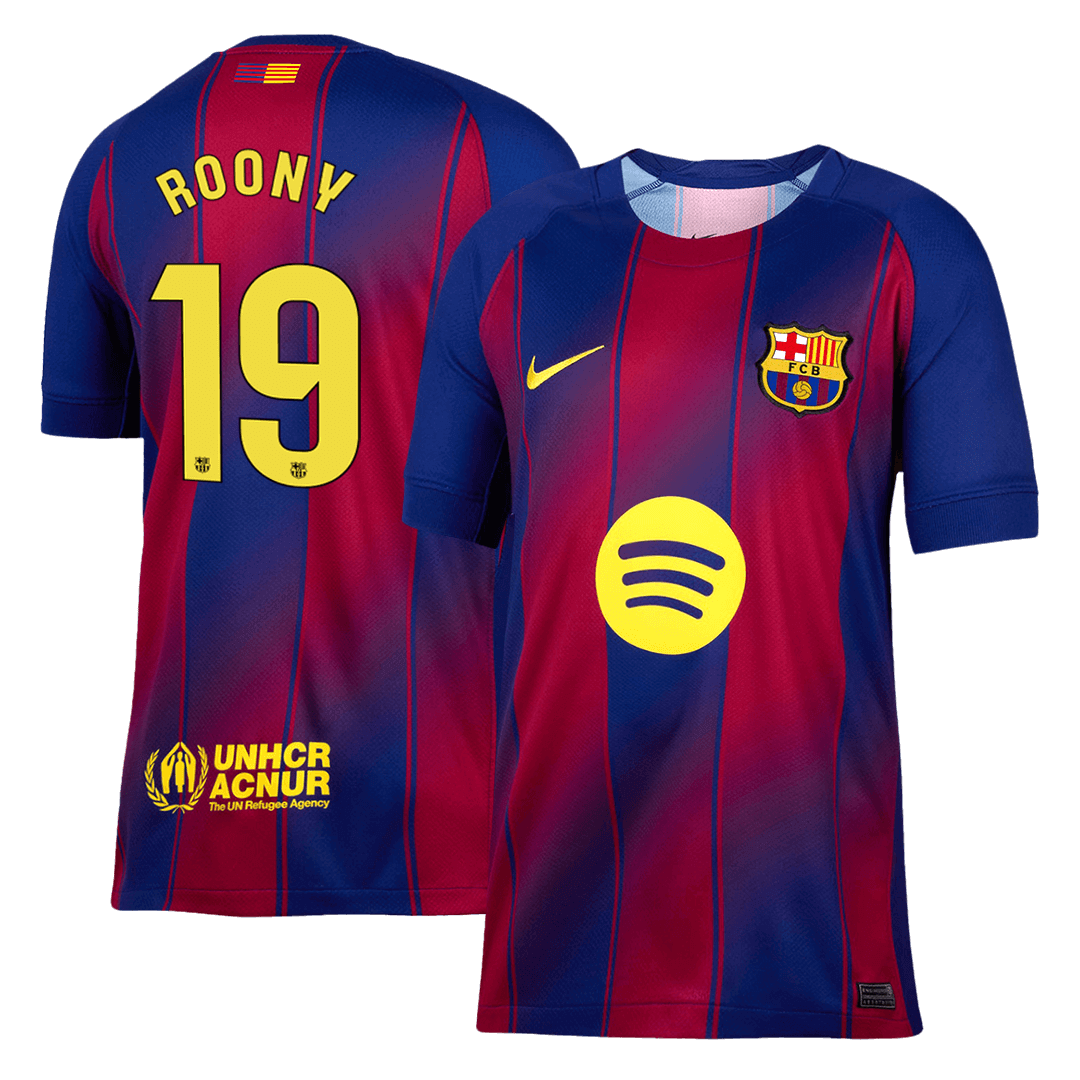 ROONY #19 Barcelona Domicile Maillot 2025/26 Rouge&Bleu - Super