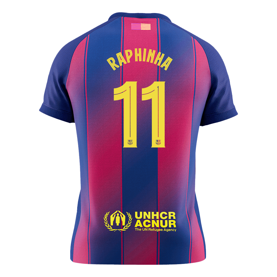 RAPHINHA #11 Barcelona Domicile Maillot 2025/26 Rouge&Bleu - UCL - Super